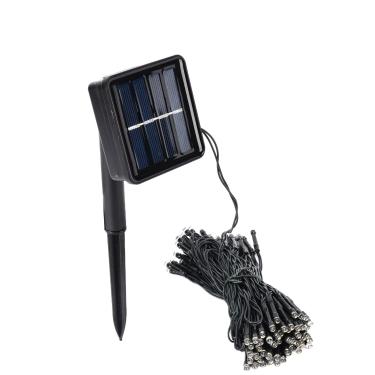 Imagem de Luz de corda solar,39 p¨¦s 100 LED pequena fada 8 modos de ilumina??o Energia solar Luzes de corda ao ar livre ¨¤ prova d'¨¢gua resist¨ºncia a altas temperaturas(Colorful), Lampadas Solares LED Luze