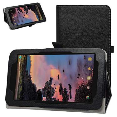 Imagem de Mama Mouth Capa de couro PU dobrável para tablet Alcatel OneTouch Pixi 7 T-Mobile/Sprint de 7 polegadas, Preto, 7 Inch