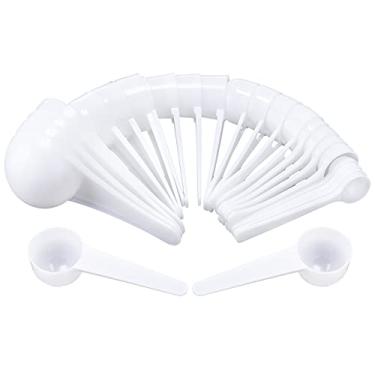 Imagem de 24 peças colheres de medida de plástico 1/3/5/10/15 gramas colher de medida alça longa colher de pó de proteína colher de chá de fundo redondo colher colher de leite em pó colher colher de leite em pó para café comida grãos especiarias