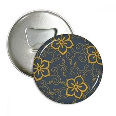 Imagem de Imã de geladeira estilo chinês japonês folhas asiáticas flores abridor de garrafas emblema multifuncional