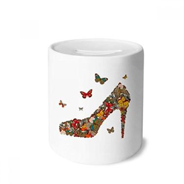 Imagem de DIYthinker Butterfly and High Heel Shoes Money Box Saving Banks Ceramic Coin Case Kids Adults