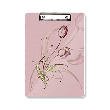 Imagem de Placa de suporte A4 para bloco de anotações de tulipa pintada à mão