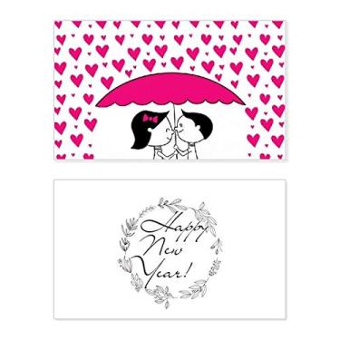 Imagem de Dia dos Namorados Beijando Casal Ano Novo Cartão de felicitações Mensagem Presente