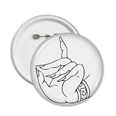 Imagem de Alfinetes de desenho de linha de mão alfandegária broche botão emblema acessório decoração 5 peças