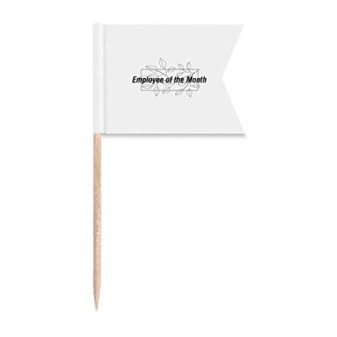 Imagem de Excelente linha de funcionários flores bandeiras de palito de dente marcando para bolo de festa, prato de queijo