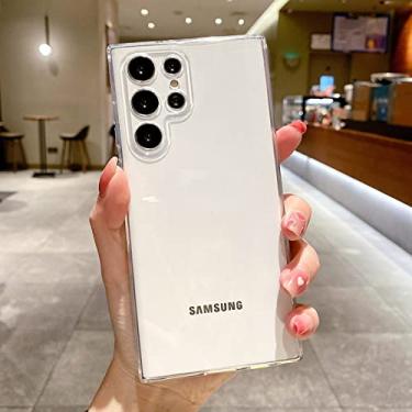 Imagem de Capa de telefone quadrada de cor fluorescente para Samsung Galaxy S22 Ultra S21 Plus 5G S20 FE Note20 Ultra S20 Capa de silicone macia transparente, transparente, para Samsung S22 Plus