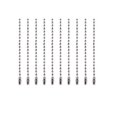 Imagem de Konmay 30 peças 2,4 mm Tamanho #3 304L Grau de aço inoxidável com etiqueta de cachorro militar colar de corrente com conectores (28 polegadas)