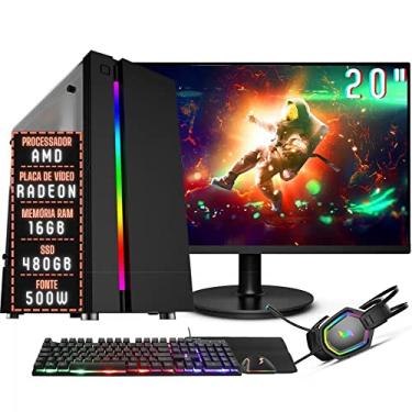 Pc Completo Gamer Com Monitor Lcd! 4gb, Wifi + 30 Jogos