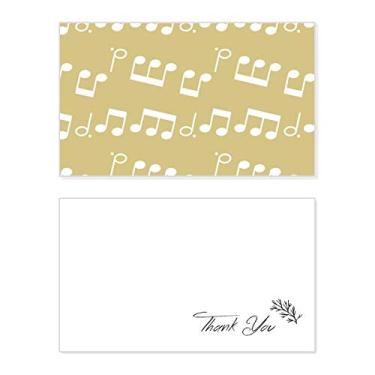 Imagem de Notas de música brancas amarelo claro cartão de agradecimento aniversário aniversário saudações casamento agradecimento