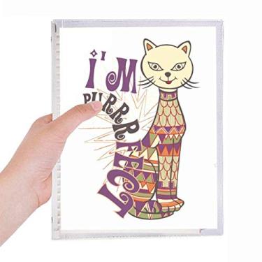 Imagem de Caderno I'm Perfect Slogan colorido para gatos com folhas soltas, diário recarregável, papelaria