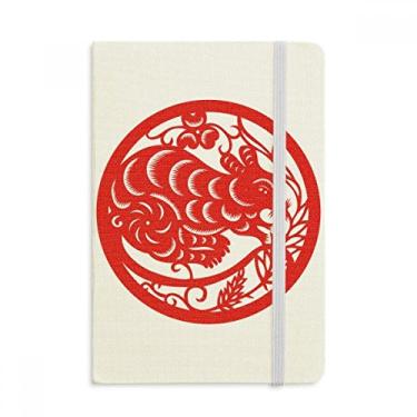 Imagem de Caderno de arte do zodíaco chinês cortado em papel com capa dura em tecido oficial diário clássico