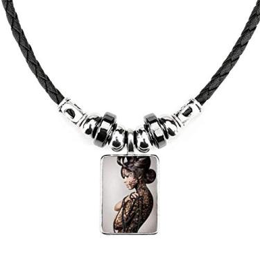 Imagem de DIYthinker Religion Nude Morena Beauty Body Gal Colar Joias Torque Pingente de corda de couro