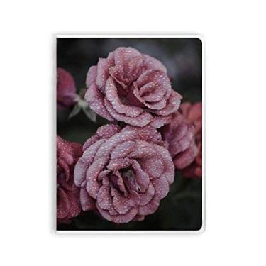Imagem de Diário de capa macia com estampa de rosas e flores Art Deco, presente moderno