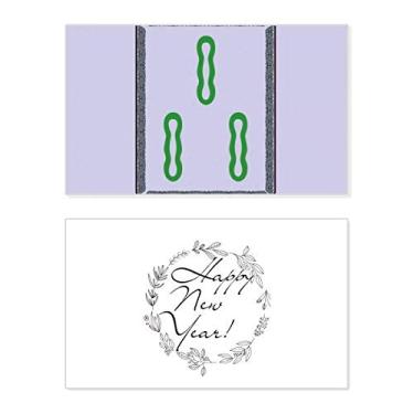 Imagem de Mahjong Bamboo Bar 3 azulejos padrão ano novo festival felicitações cartão Bless mensagem presente