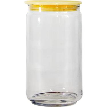 Imagem de POTE DE VIDRO TAMPA COLORIDA CANARY - 1 LITRO
