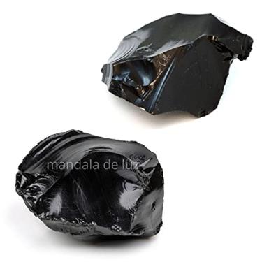 Imagem de Combo 2 Pedras de Obsidiana Negra Bruta Cristal Natural