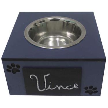 Imagem de Comedouro Lousa Individual Azul para Cães e Gatos - Tam. G