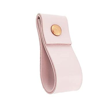 Imagem de Puxador Doba Parafuso - Textura de Couro Rosa - Parafuso Cobre