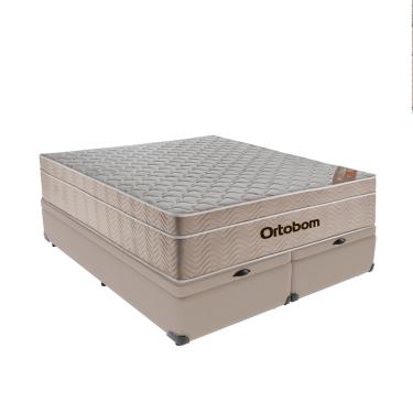 Imagem de Airtech Colchão Ortobom Queen com Baú Bege 158cm SpringPocket