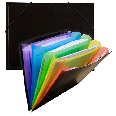 Imagem de C-Line, CLI59011, classificador de documentos com bolsos arco-íris, 1 cada, preto, 24,5 cm x 31,5 cm x 0,6 cm