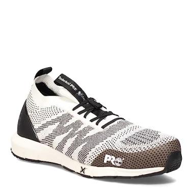 Imagem de Timberland PRO Tênis de trabalho masculino Radius Knit Slip-On Composite Safety Toe Industrial Atlético, Branco/Preto, 42