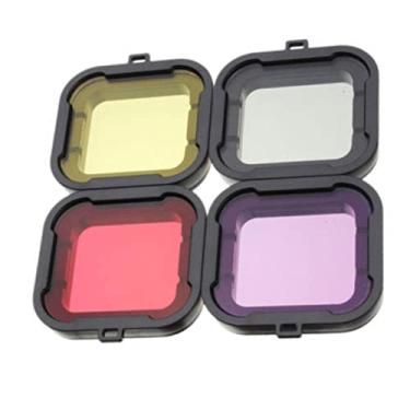Imagem de DAGIJIRD 4 Colors Underwater Colorful Dimmable Diving UV Filter Camera Lens Cover Kit for GoPro Hero 4 3+