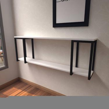 Imagem de Aparador Industrial Branco Off White Moderno Cantinho Café Escritorio Simples Sala Estar Quarto