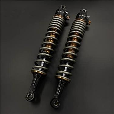 Imagem de Amortecedores de ar traseiros de 440 mm para motocicleta compatível com Honda Kawasaki Suzuki Yamaha ATV Go Kart Quad Scooter Retro Motocicletas Street Dirt Bike Cinza