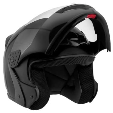 Imagem de Capacete de Moto Mixs MX Gladiator Classic Preto Brilhante Articulado Escamoteável Robocop 56