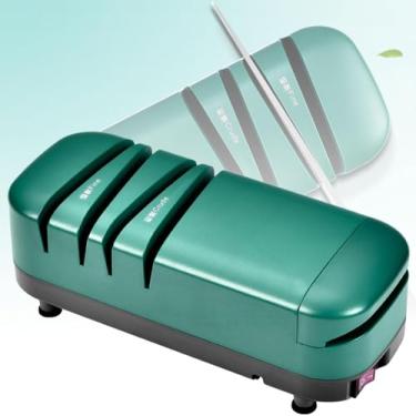 Imagem de Afiador de facas elétrico profissional - Facas serrilhadas retas e tesouras de cozinha com roda de afiar de diamante de 3 estágios, bordas afiadas e duráveis ​​com 2 afiadores de facas subst