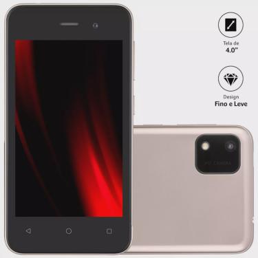 Imagem de Smartphone E Lite 2 Tela 4 32gb 3g Wi-fi Dual Chip Android 11 (go Edition) Quad Core Dourado P9147