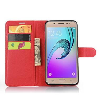 Imagem de Capa para Samsung Galaxy J7 (modelo 2016) â€“ Capa carteira flip de couro PU de para Galaxy J7 (modelo 2016), capa de proteção de telefone estilo empresarial, capa com [compartimentos
