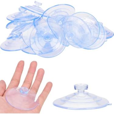 Imagem de AccEncyc Ventosa de 65 mm/2,5 pol. Almofadas de sucção de vidro de PVC transparente Suporte de sucção sem ganchos para banheiro, parede, porta, janela, janela, carro, persiana (12 peças)