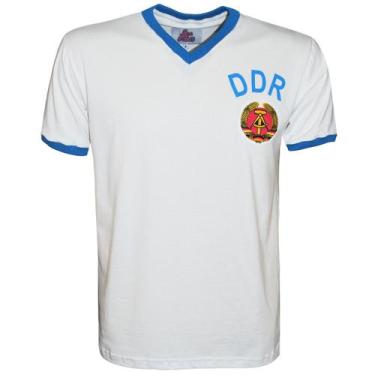 Imagem de Camisa Ddr Alemanha Oriental 1974 Liga Retrô  Branca G
