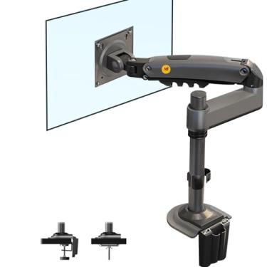 Imagem de NB North Bayou Suporte longo para monitor de mesa para monitores de 4,4 a 9 kg Ultra Wide Full Motion Giratório, altura ajustável, suporte de monitor H100