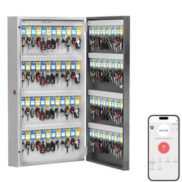 Imagem de Suporte de parede com 96 chaves (Plus), porta-chaves inteligente, senha/aplicativo, Bluetooth/código fixo/controle Wi-Fi/desbloqueio de chave, caixa de chave de segurança, gerenciamento de chaves para