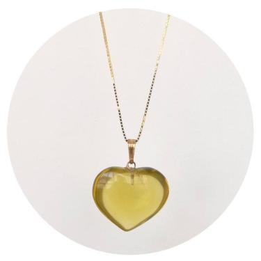 Imagem de Colar prata 925 + ouro 18k green gold em coração e legítima