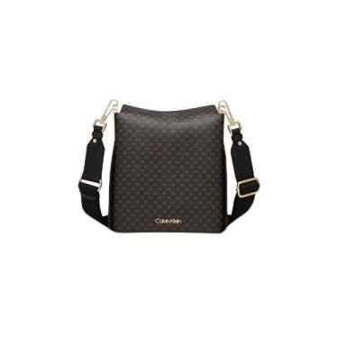 Imagem de Calvin Klein Bolsa transversal pequena Fay North/South, marrom/cáqui/preto, One Size