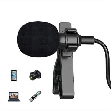 Imagem de Microfone lapela,mini portátil microfone de lapela Não sem fio Microfone com fio adequado para fones de ouvido/telefones celulares/computadores/palestras/conferências/transmissões ao vivo/Áudio/voca