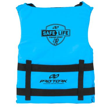 Imagem de Colete Salva Vidas Auxiliar de Flutuação Pro Tork Safe Life – De 40-140 Kg Azul Fluor