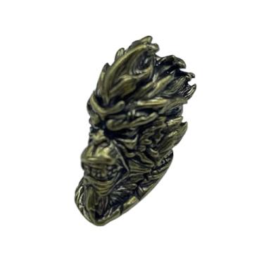 Imagem de Latão Dark Monkey Sun Wukong EDC Beads Pendant Jewelry Making Supplies, Personalidade Diy Outdoor Tools Paracord Beads Charm Lanyard Hand-woven Accessories, Latão, Sem Pedra Preciosa