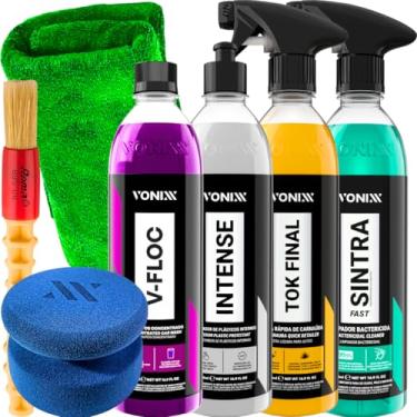 Imagem de Produtos Vonixx Lavagem Automotiva Completa Cera Carnauba Tok Final V-Floc Revitalizador de Plasticos intense Sintra fast