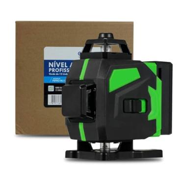 Imagem de Nível Laser 3D 12 Linhas com Laser Verde, Alcance de 30m, Baterias Recarregáveis e Kit Completo com Controle Remoto e Bolsa de Transporte