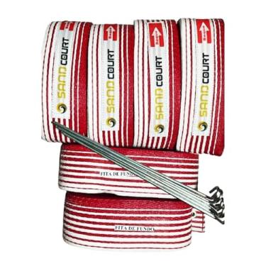 Imagem de Faixa de Marcação para Quadra Beach Tennis e Vôlei Pro (Verm/Bco)