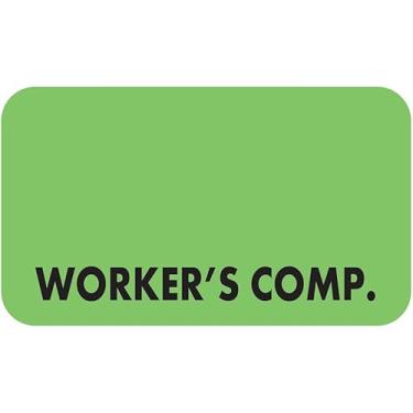 Imagem de Doctor Stuff - File Folder Chart Labels, MAP5310, Workers' Comp, Insurance Stickers, Fluorescent Green/Black, 1-1/2" x 7/8", 250 per Box