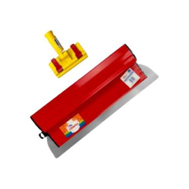 Imagem de Desempenadeira Berox de Aço 40cm Flexível Para Massa Corrida Com Suporte Alongador Universal Compel Profissional Kit