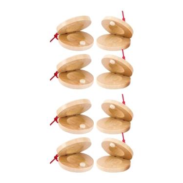 Imagem de Generic Brinquedos de instrumento de percussão de castanholas de madeira, brinquedos de desenvolvimento, brinquedos musicais de de castanholas para, 8 unidades