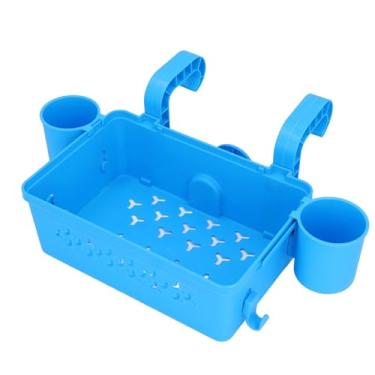 Imagem de Cesta de Armazenamento à Beira da Piscina, Plástico Reforçado, 22lb, Suporte de Carga, Grande Capacidade, Organizador de Suspensão, Porta-copos, 2,3 Polegadas de Diâmetro (BLUE)