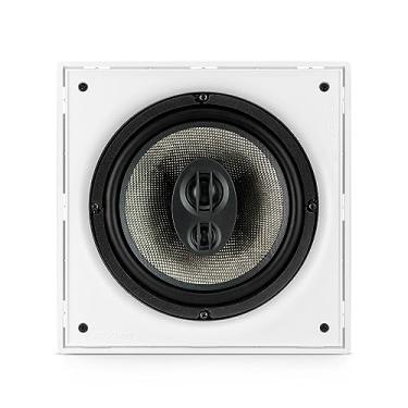 Imagem de Caixa de Som de Embutir 8'' Arandela Três Vias Quadrada 150W 8 Ohms Telar Alumínio Branca Frahm - 31903