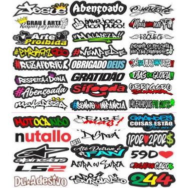 Imagem de Cartela Super Com 39 Frases Para Sua Moto Carro Notebook Top - Du Ades